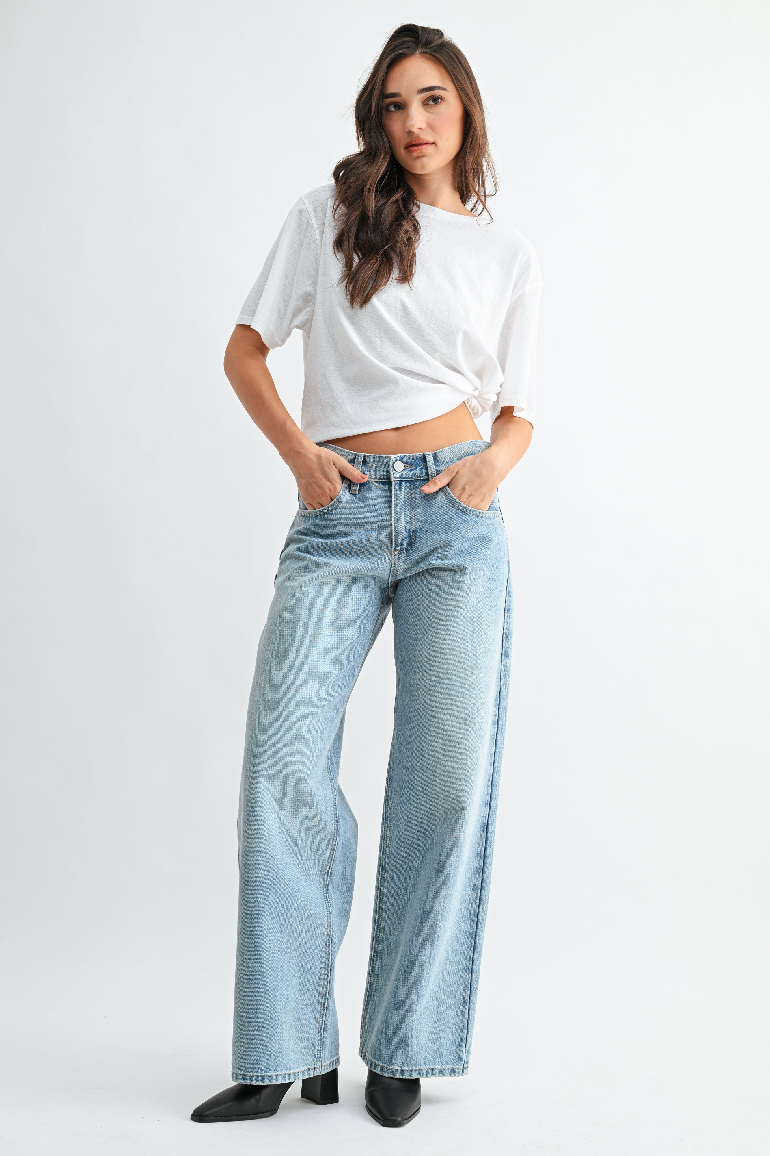 Destiny Baggy Wide Leg Jean | Mid-Rise Non-Stretch Denim – JBD Label
