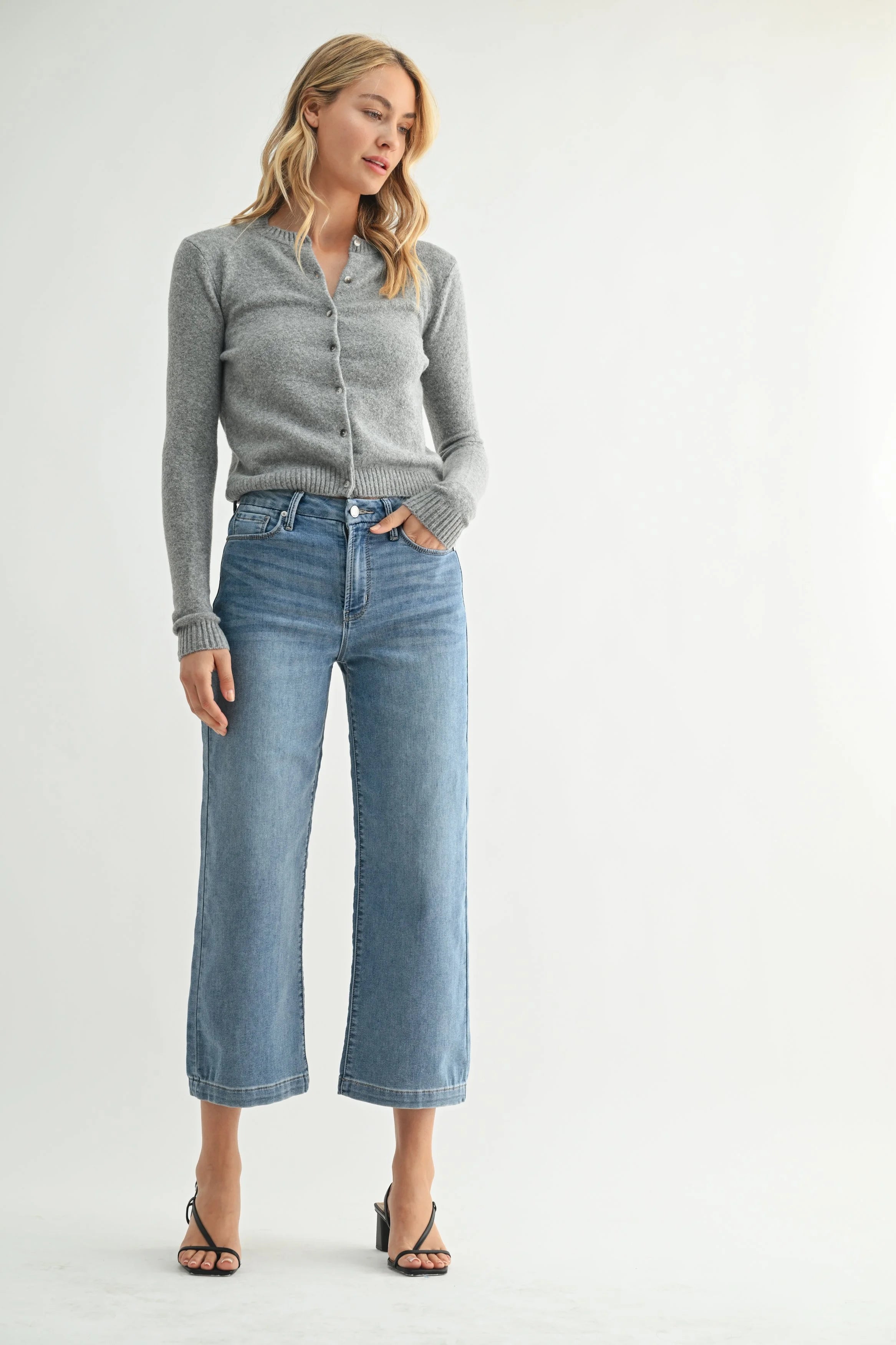 AMERI  ★DENIM SWEAT DOCKING TOP Ameri（アメリ）の「DENIM SWEAT OVER TOP（スウェット）」 - WEAR