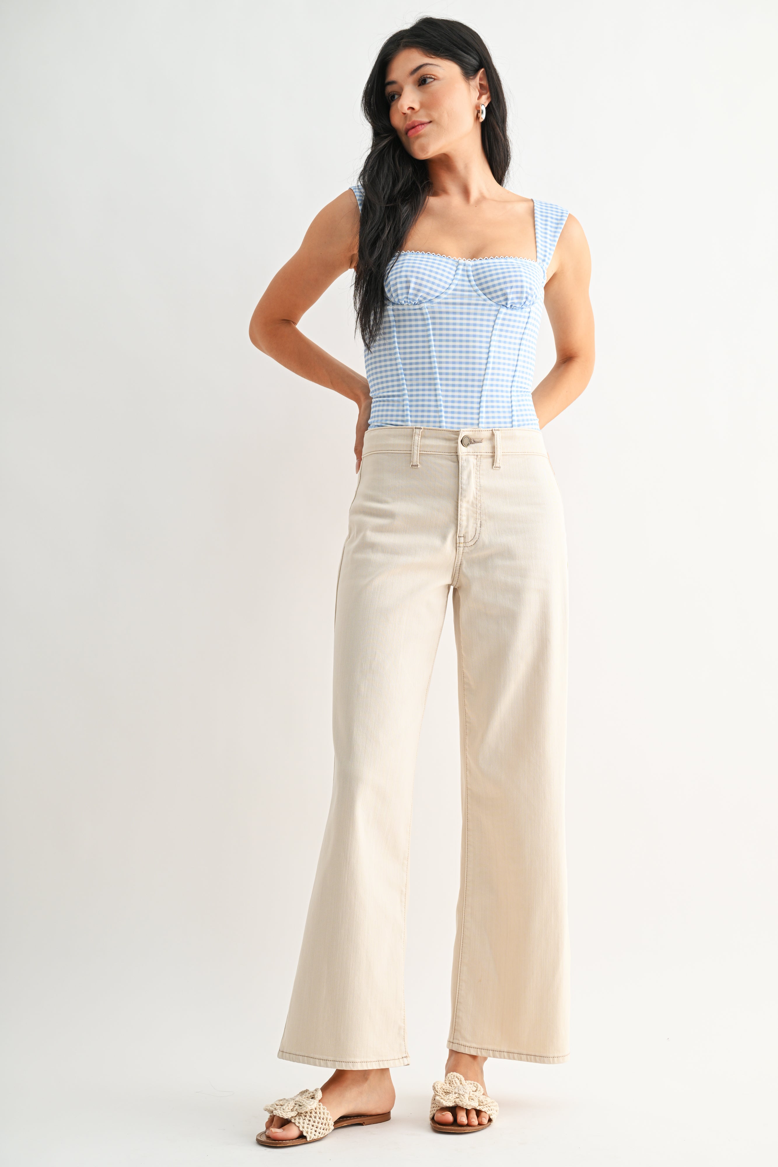 Clara Mid Rise Stretch Twill Trouser