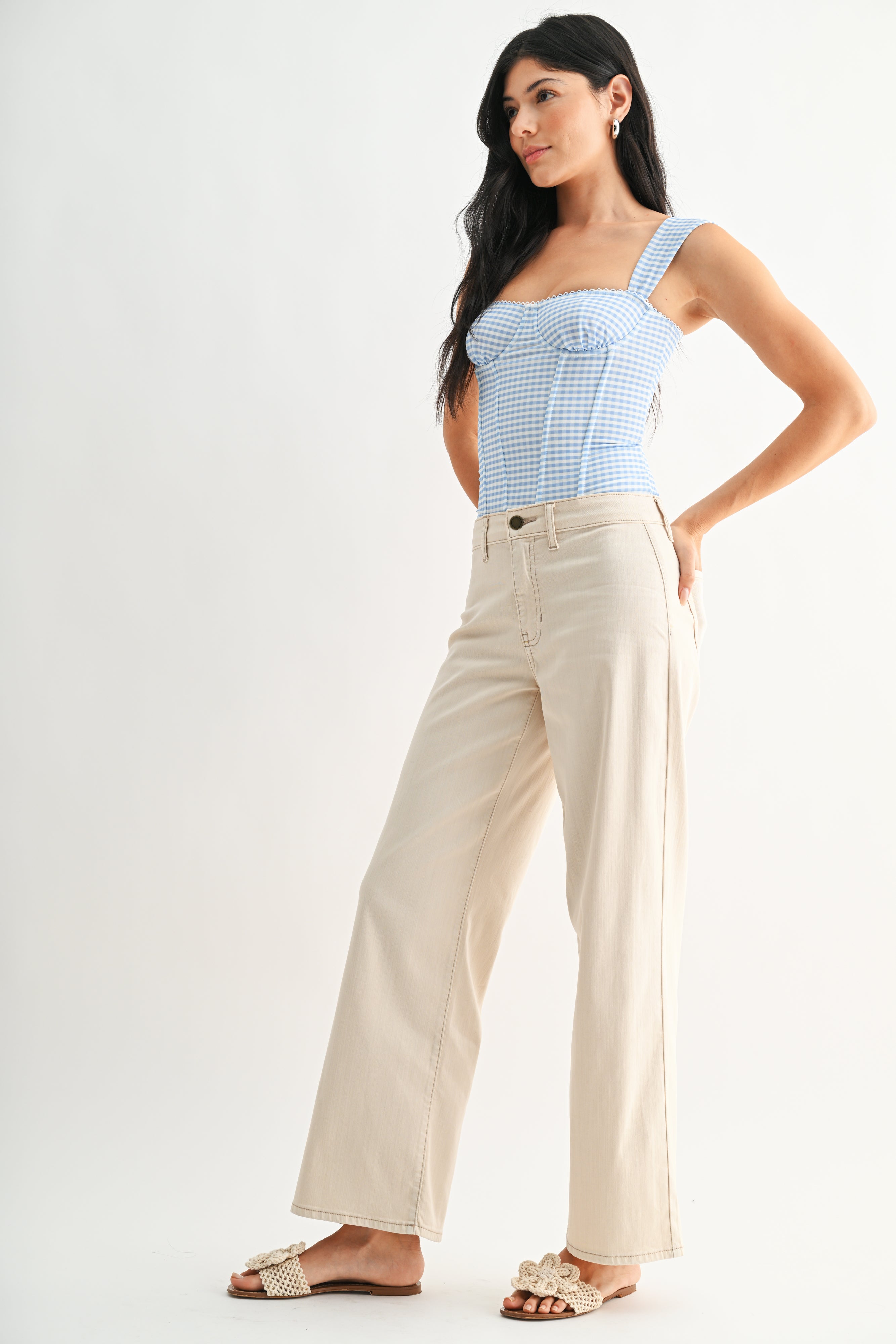 Clara Mid Rise Stretch Twill Trouser-2