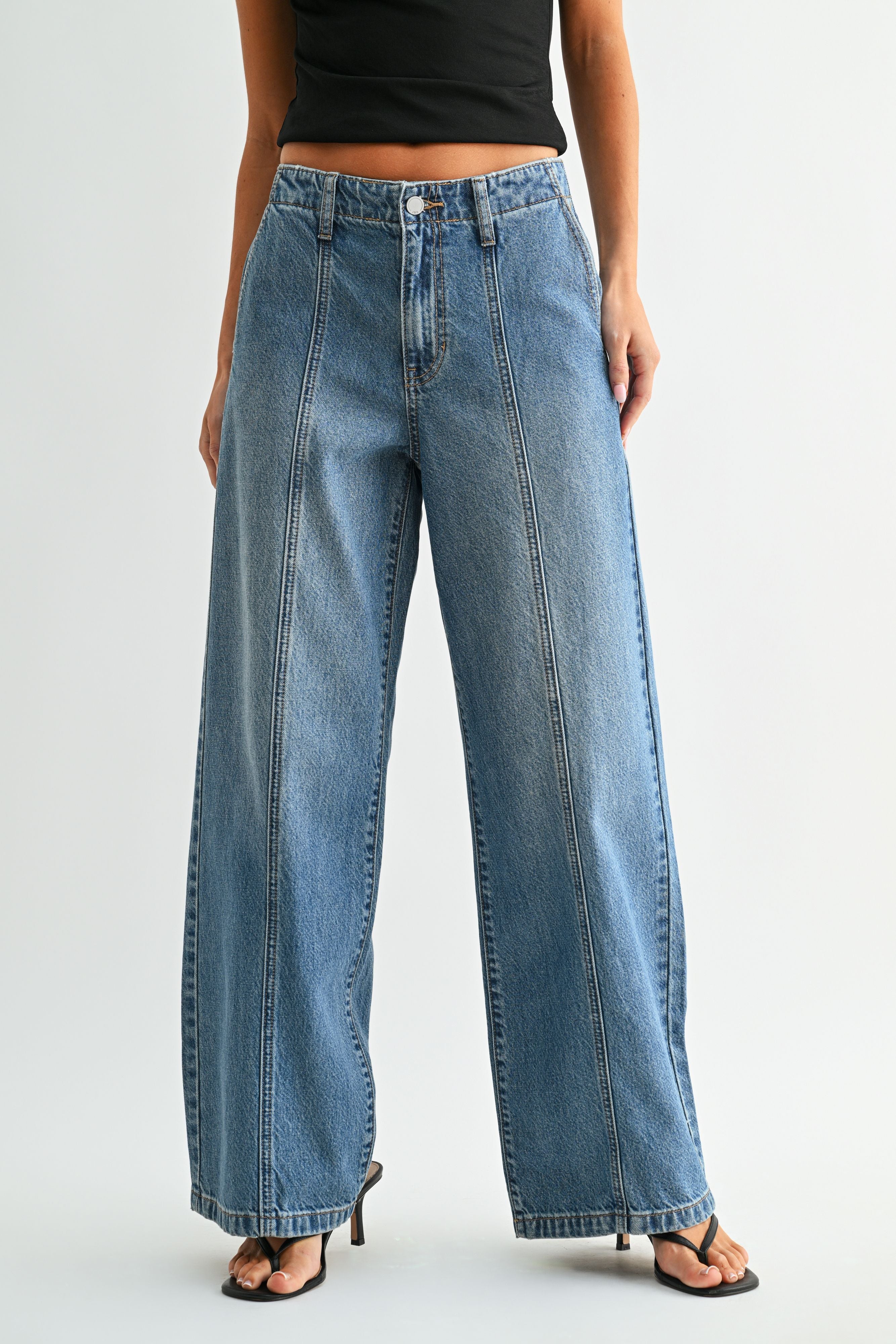 Celeste Seamed Trouser Wide Leg-4
