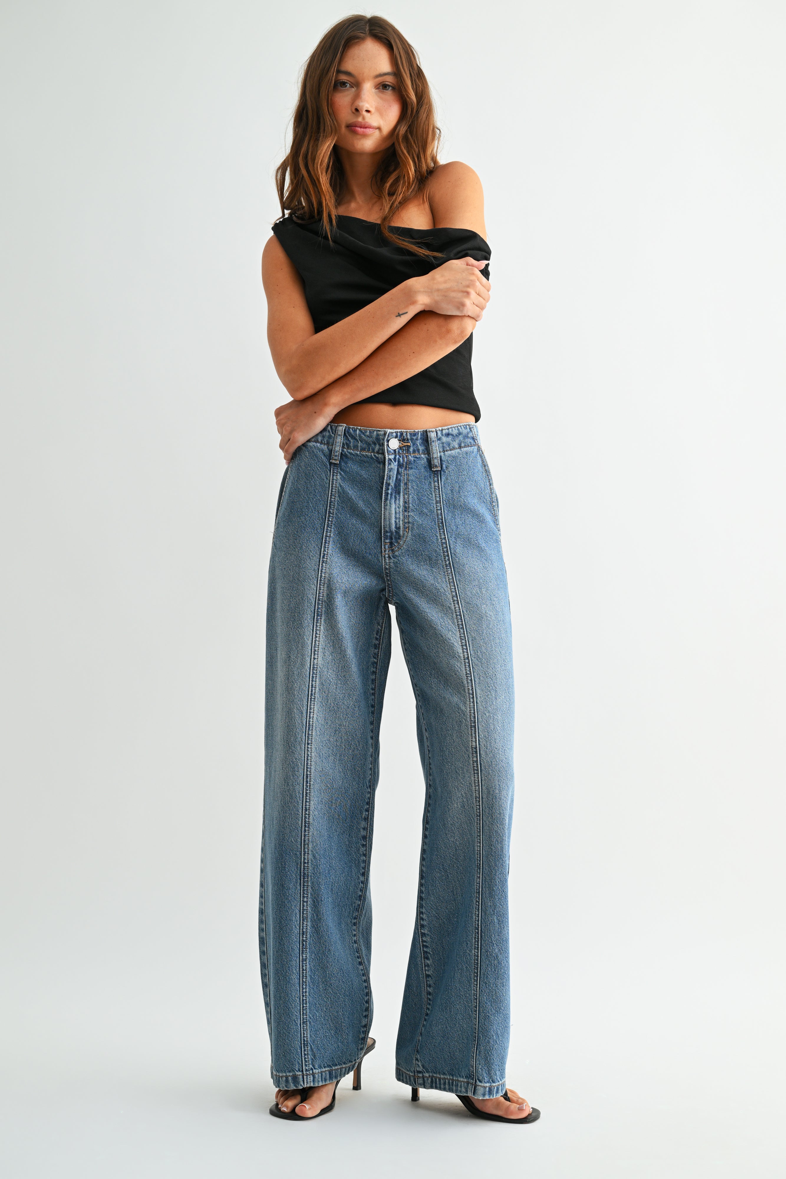 Celeste Seamed Trouser Wide Leg-1