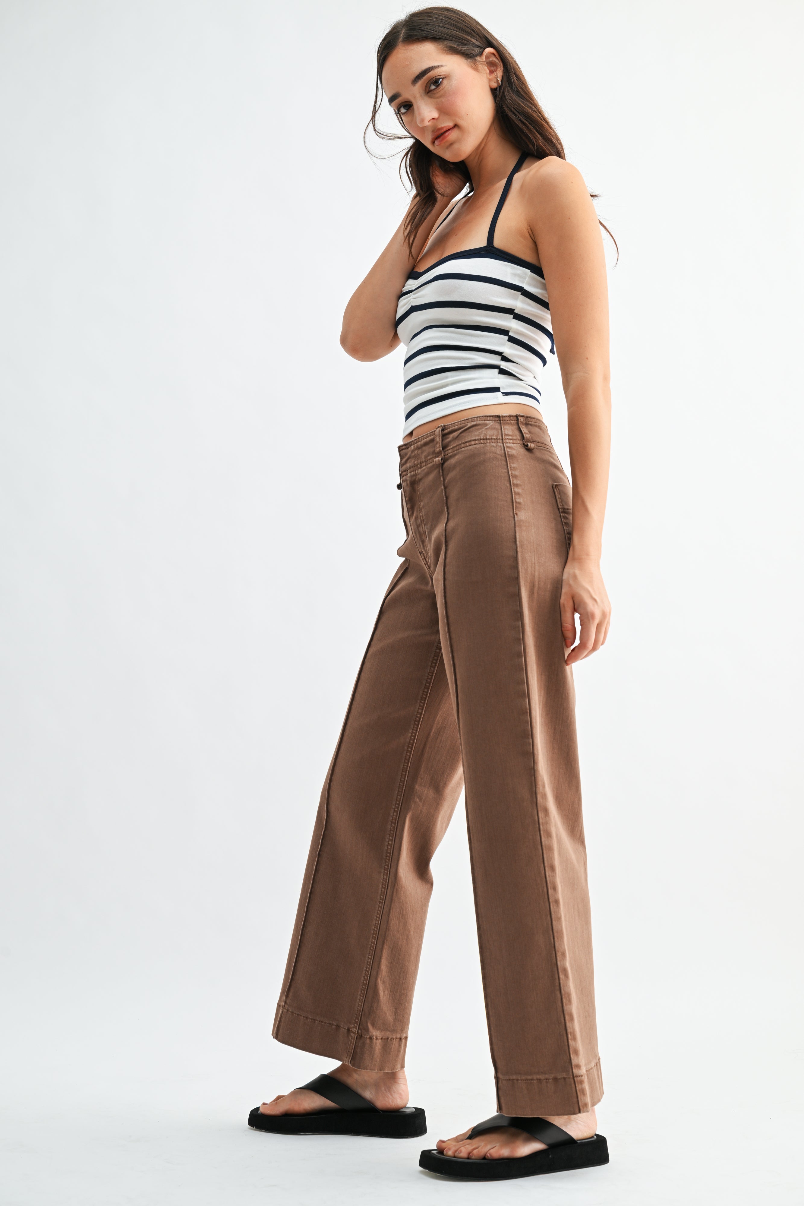 Ada Twill Wide Leg Trouser-4
