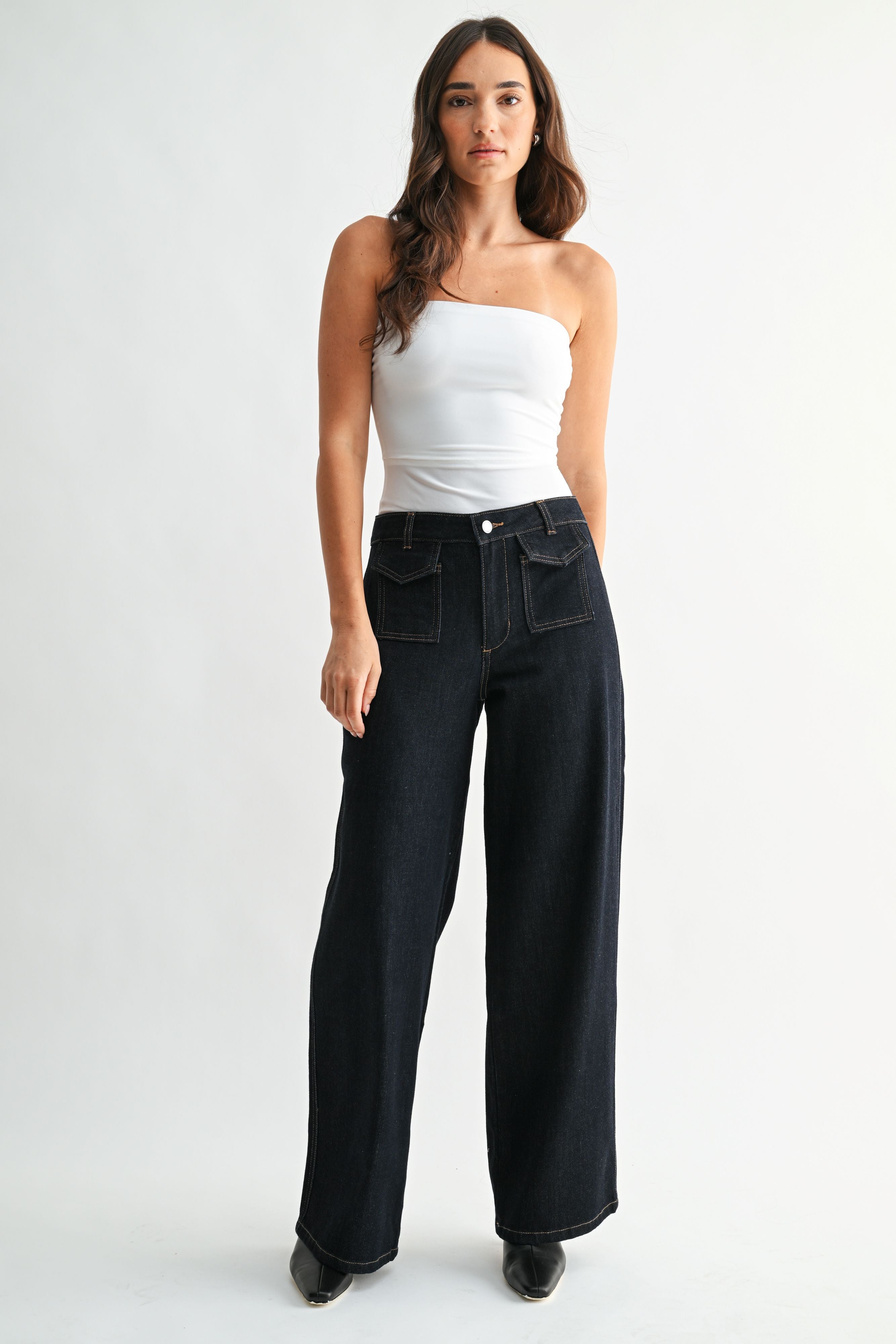 Thea Flap Patch Pocket Wide Leg-2