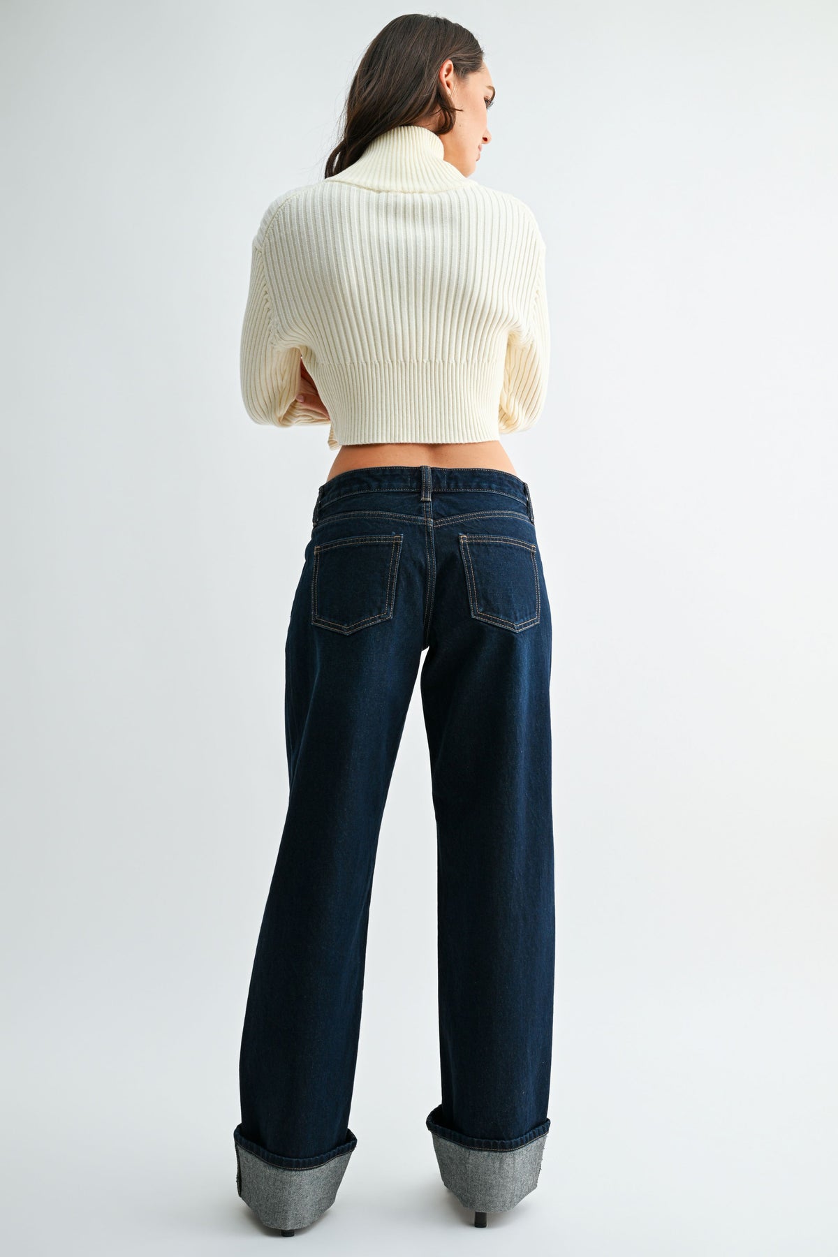 Amora Waistband Detail Cuffed Straight-5