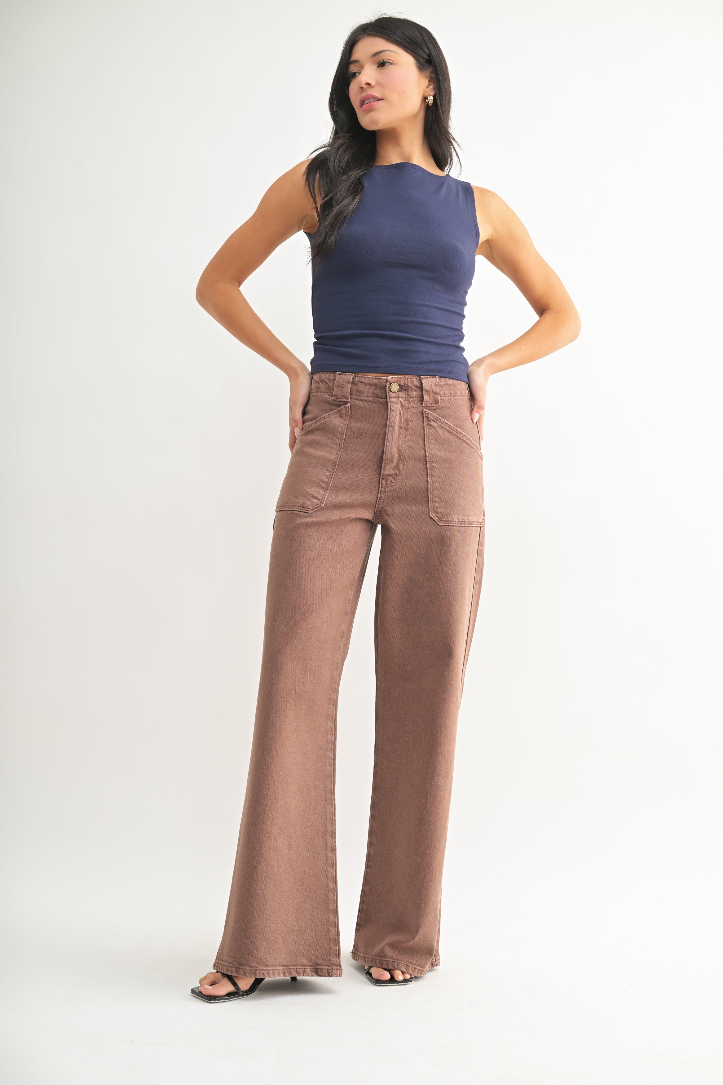 Sienna Patch Pocket Wide Leg Jean