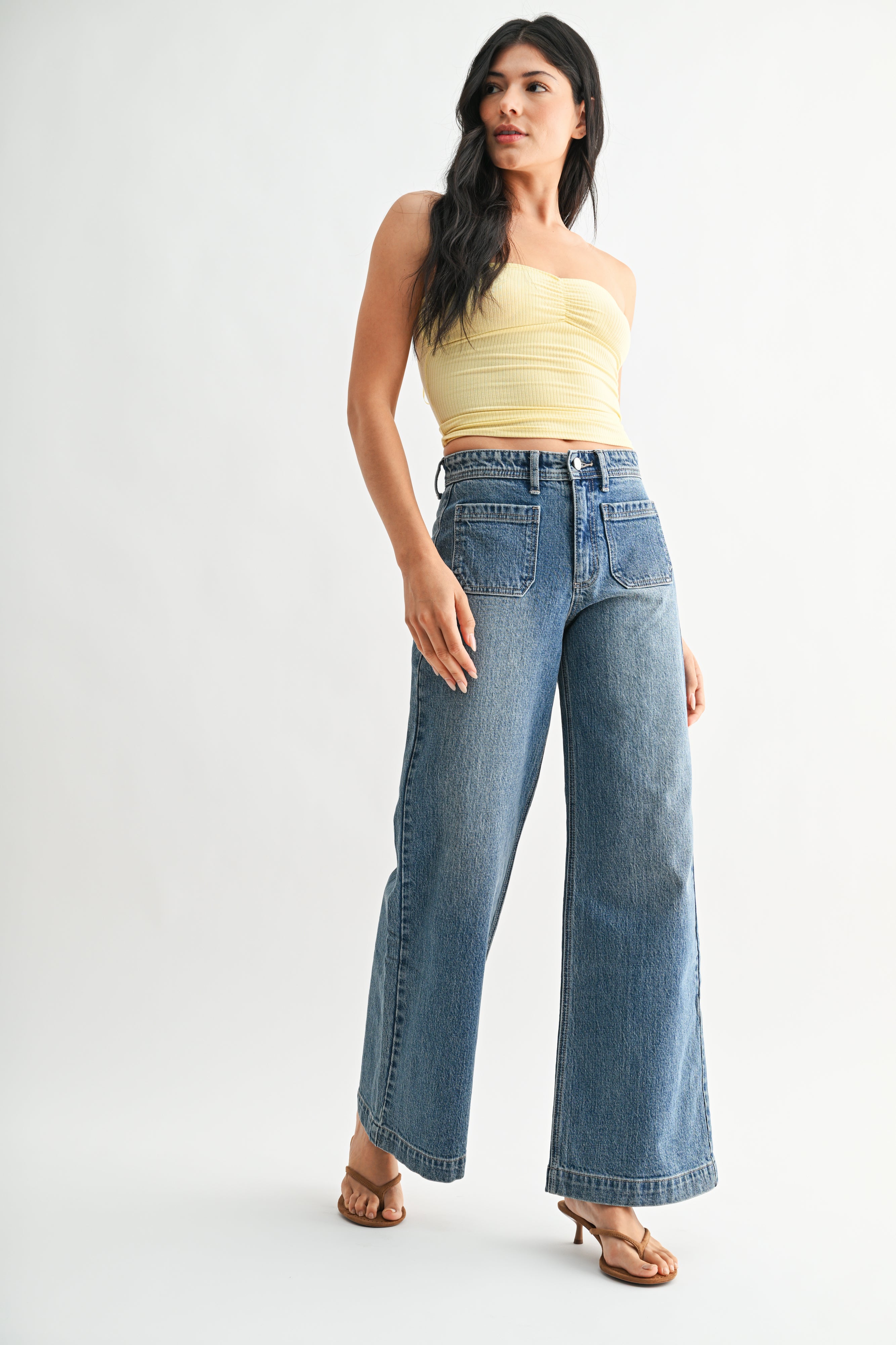 Gracie Micro Patch Pocket Wide Leg-1