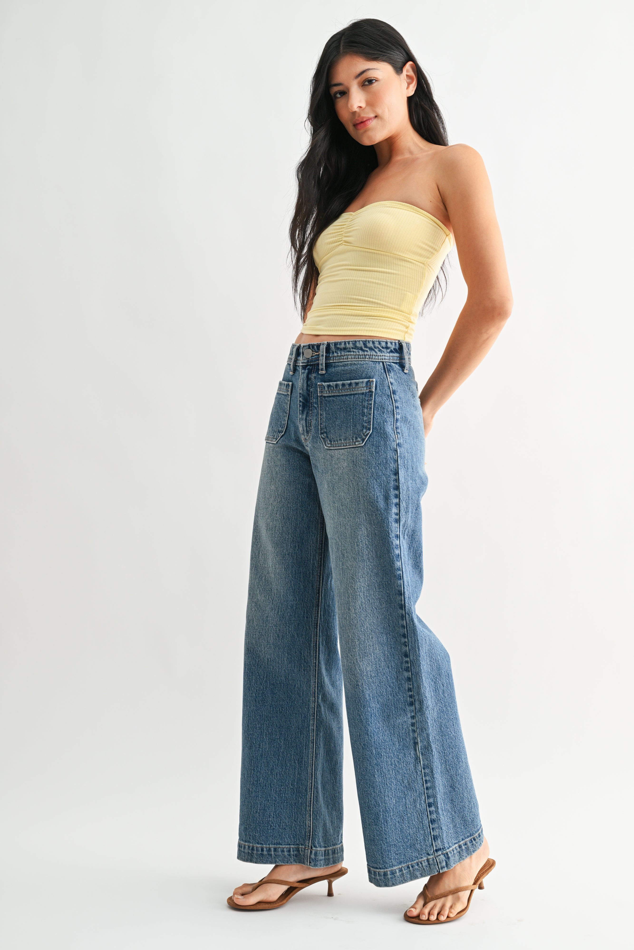 Gracie Micro Patch Pocket Wide Leg-2