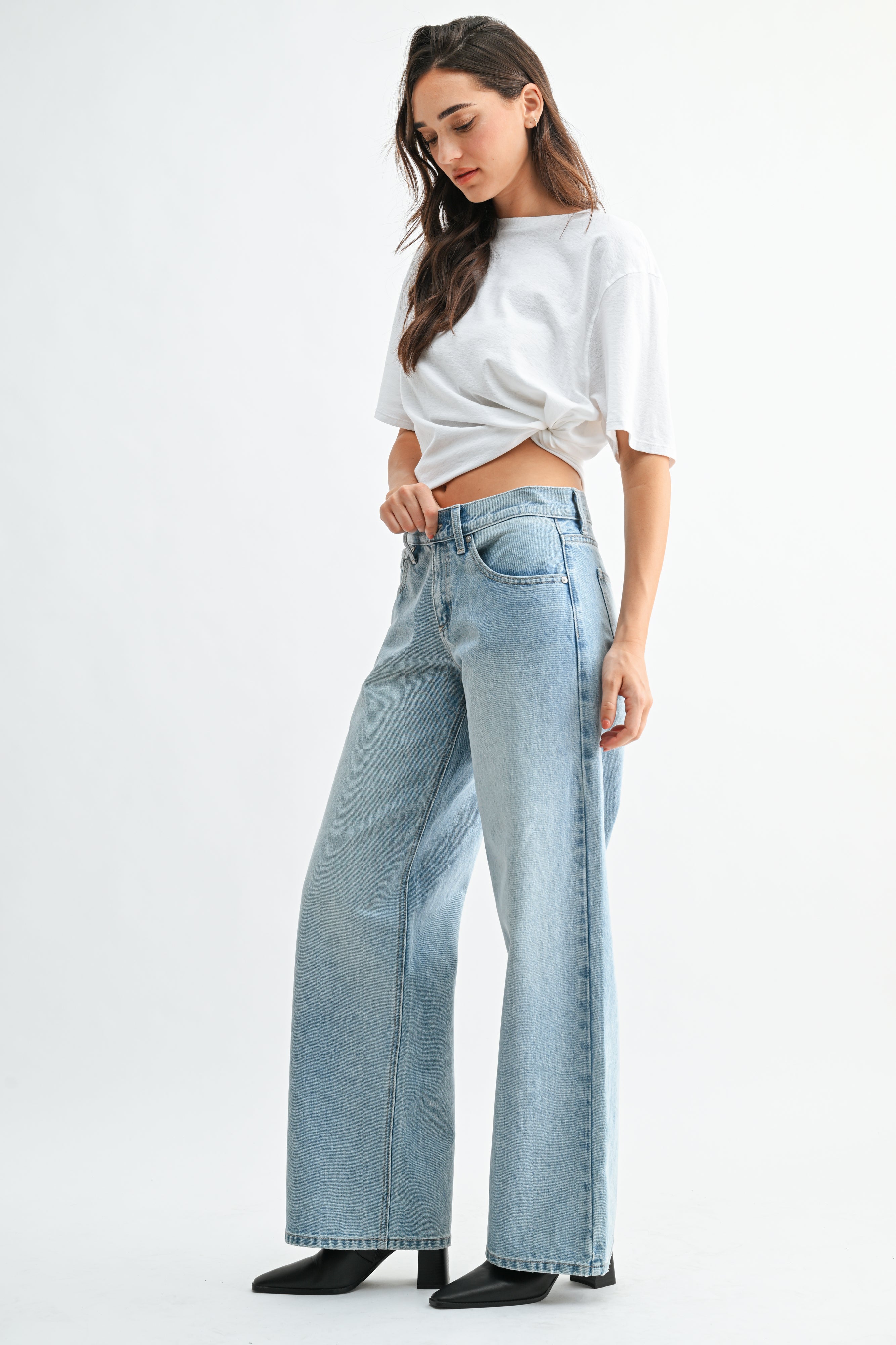 Destiny Baggy Wide Leg Jean | Mid-Rise Non-Stretch Denim – JBD Label