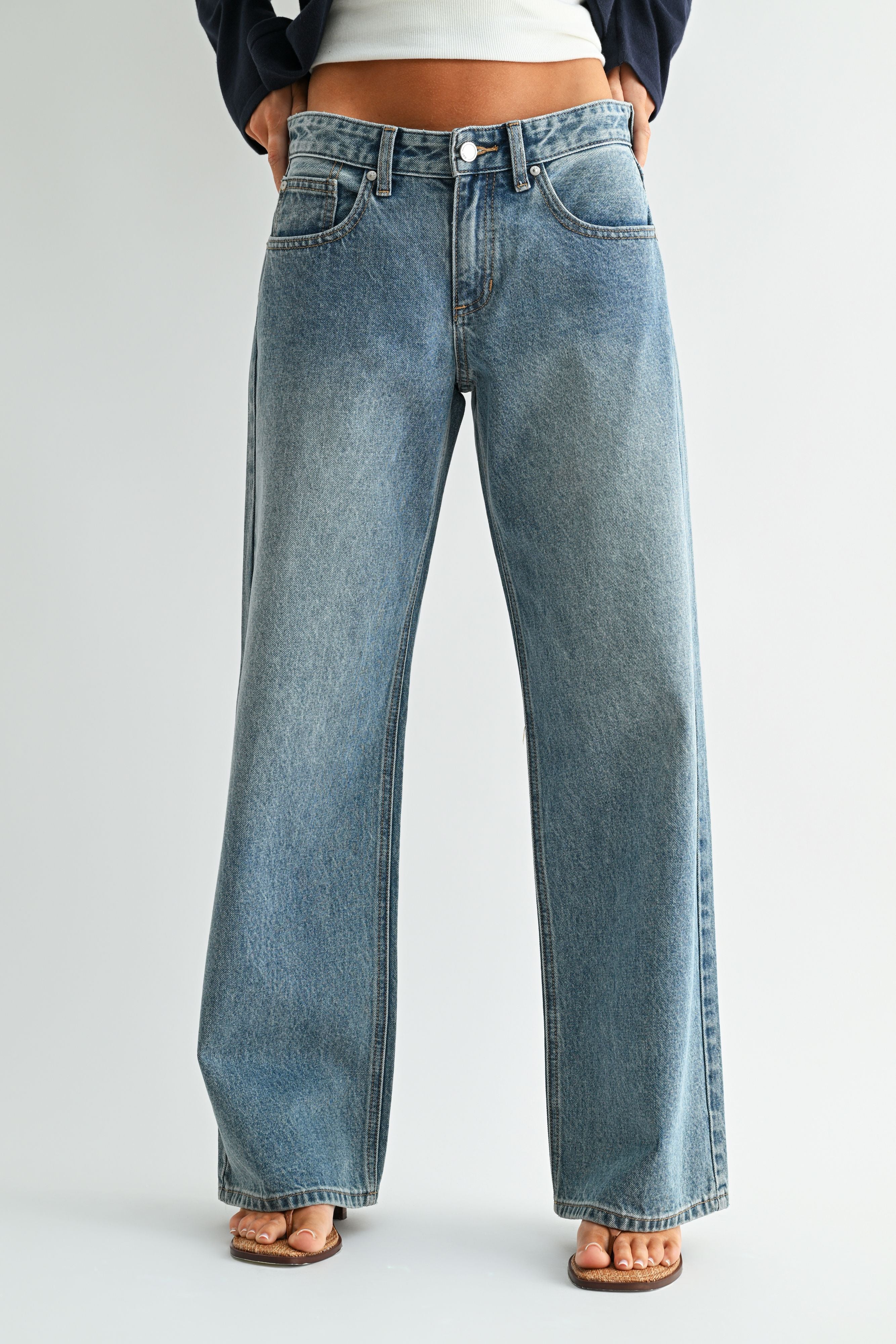Destiny Baggy Wide Leg Jean | Mid-Rise Non-Stretch Denim – JBD Label