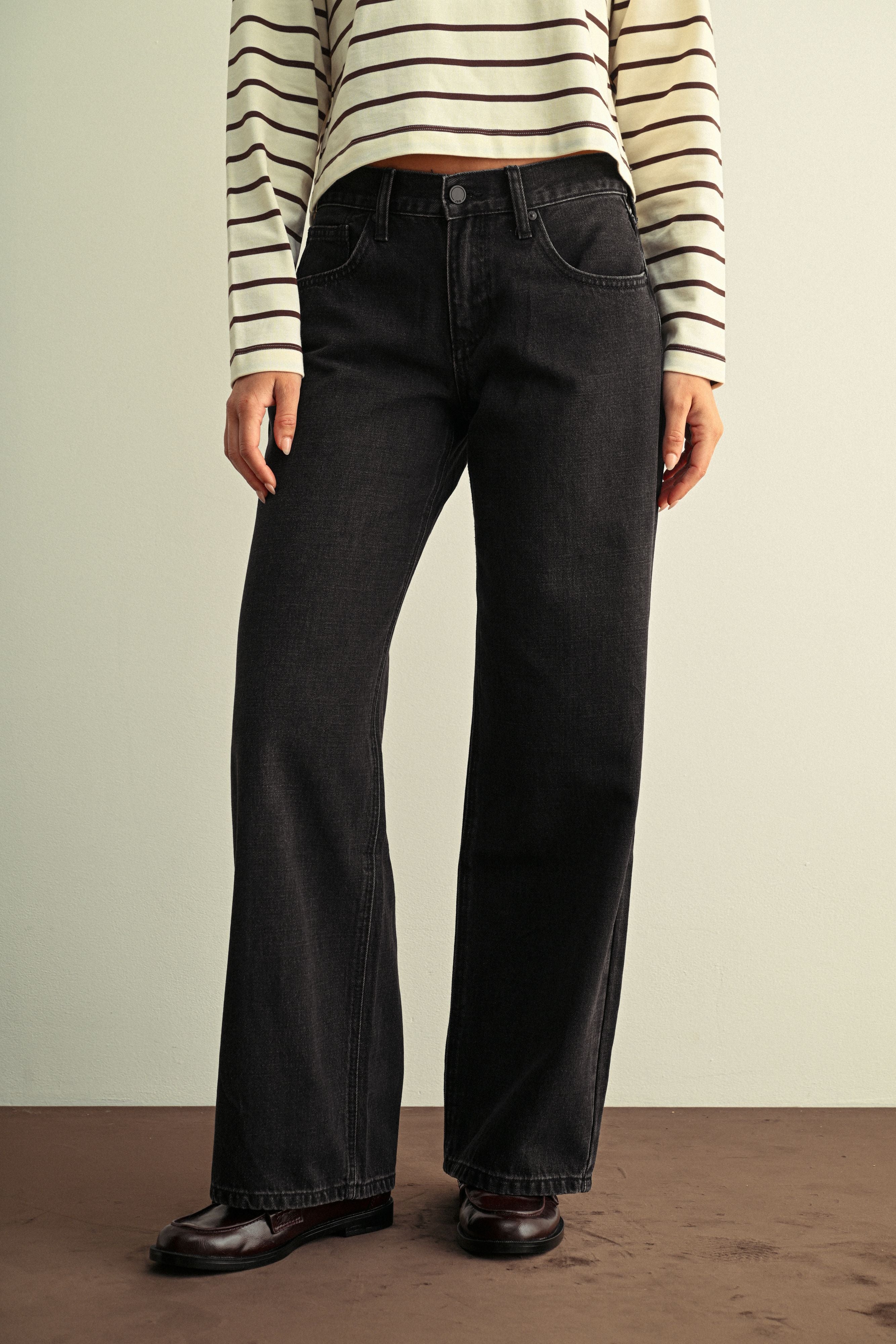 Destiny Baggy Wide Leg Jean | Mid-Rise Non-Stretch Denim – JBD Label