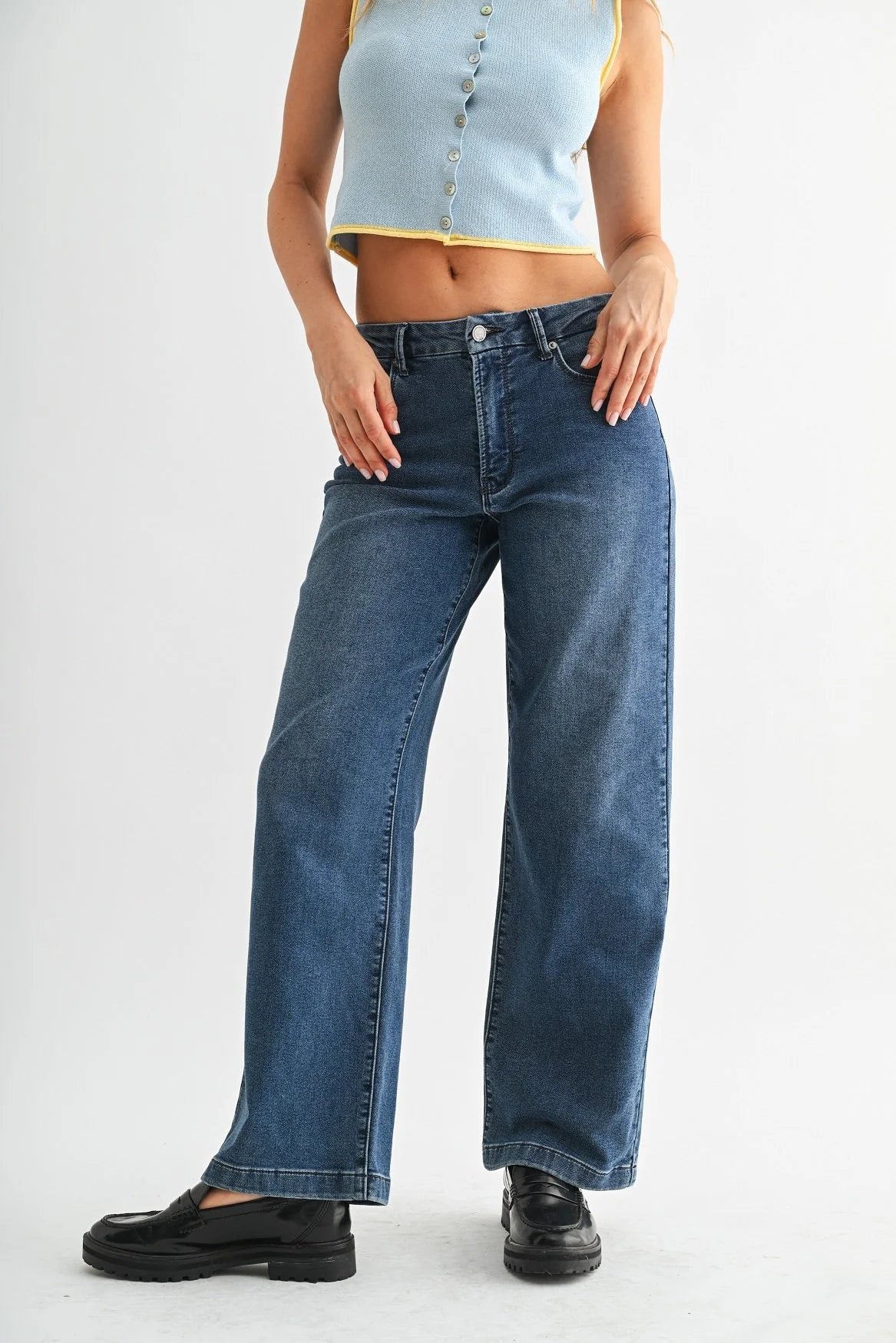 Elsie Slim Wide Sweat Jean | Mid Rise Wide Leg Denim – JBD Label Elsie Slim Wide Sweat Jean | Mid Rise Wide Leg Denim – JBD Label