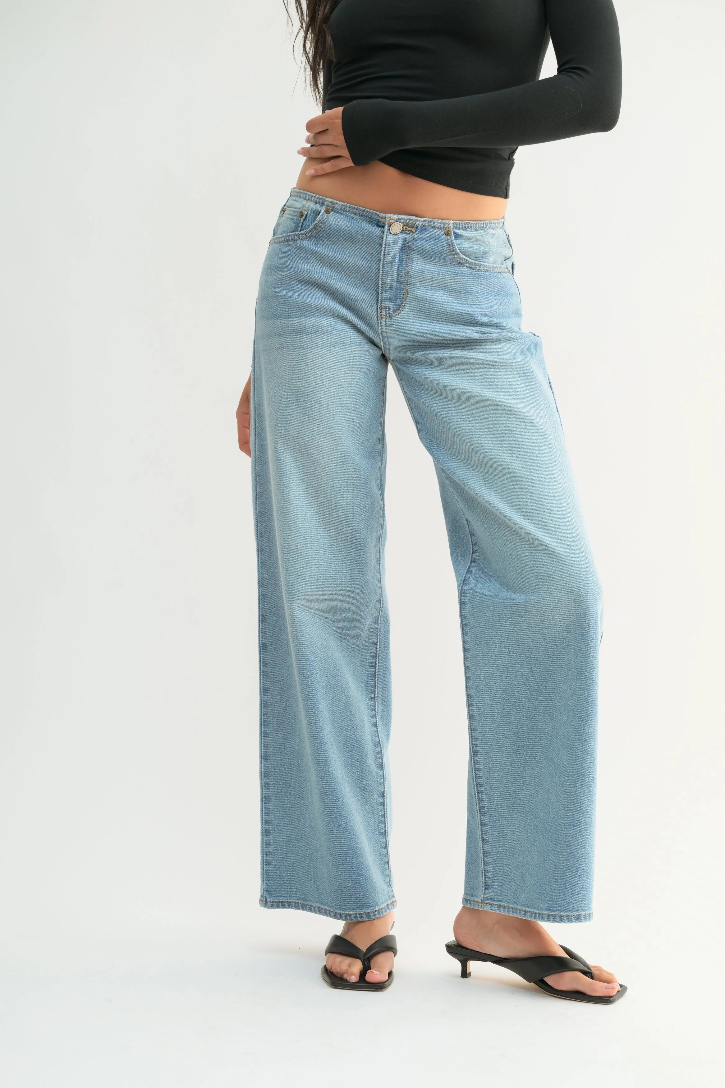 Shaina No Waistband Straight | Low-Rise Straight Denim – JBD Label