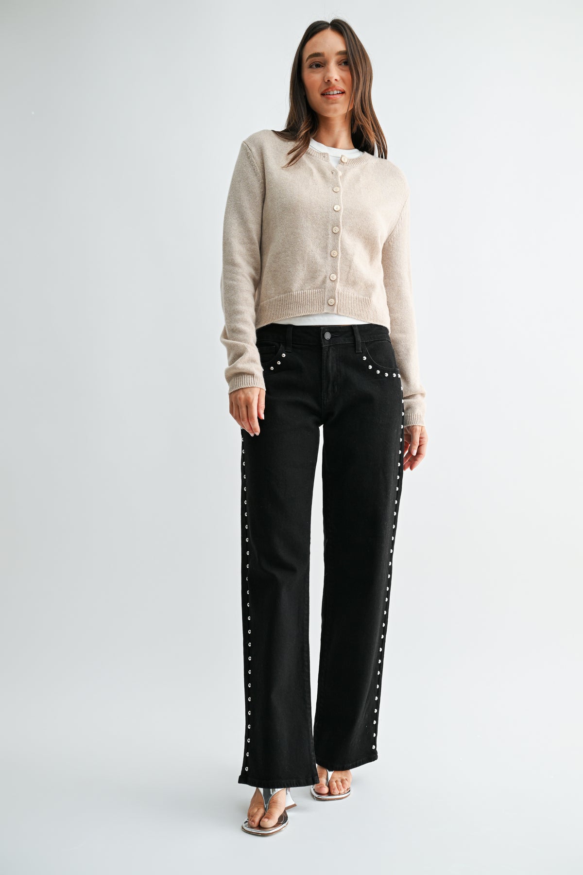 Kristy Studded Baggy Jean