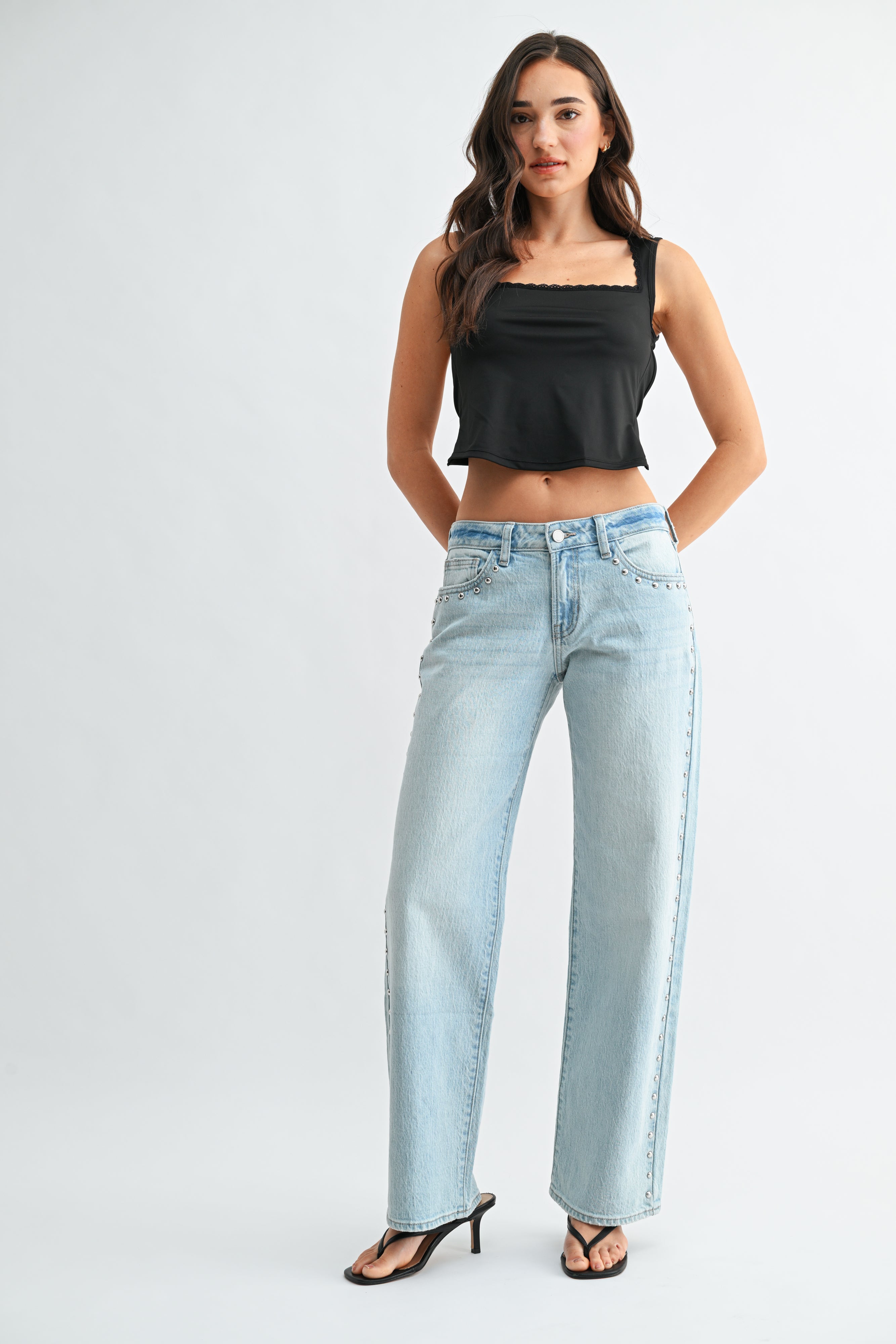 Kristy Studded Baggy Jean