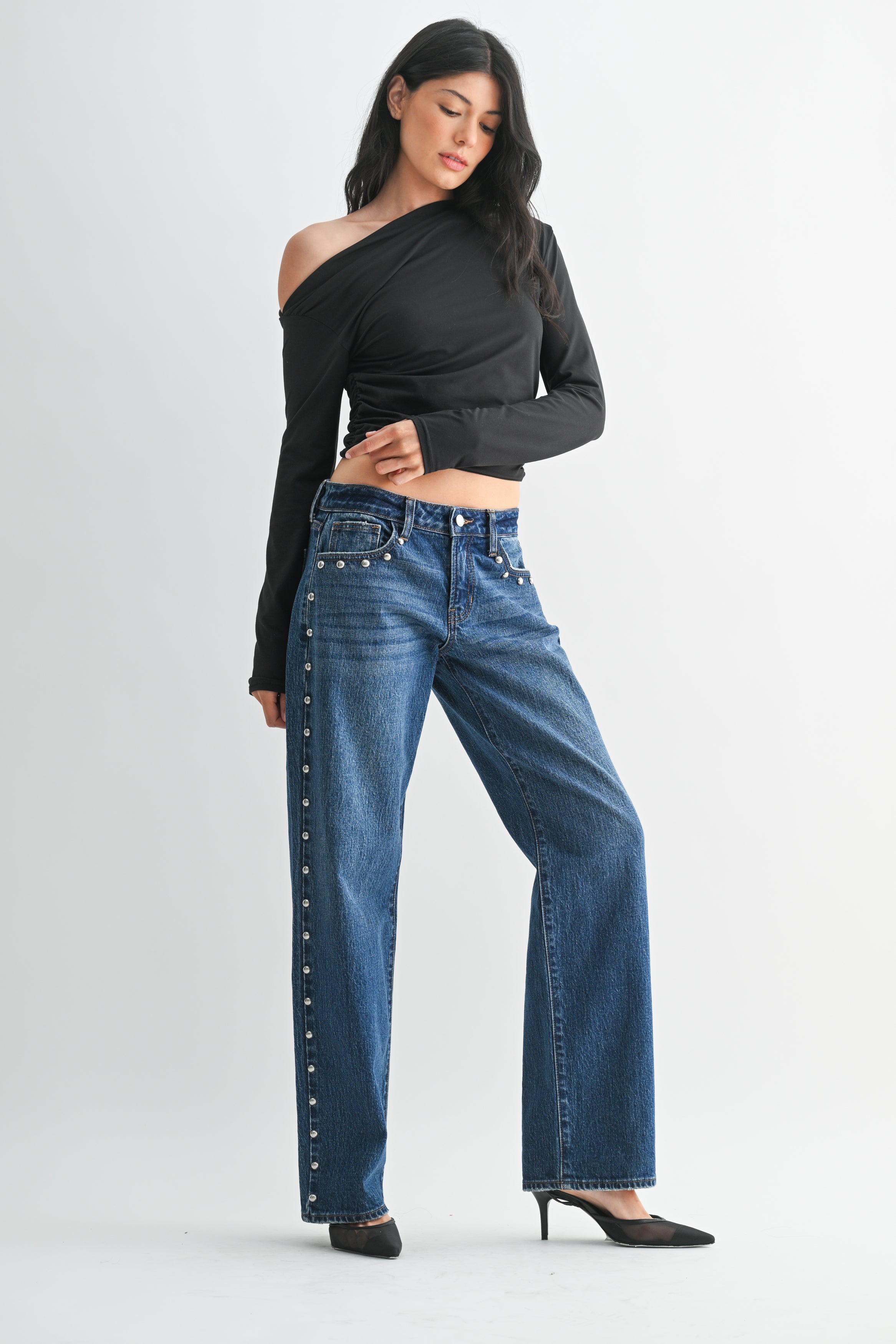 Kristy Studded Baggy Jean-1
