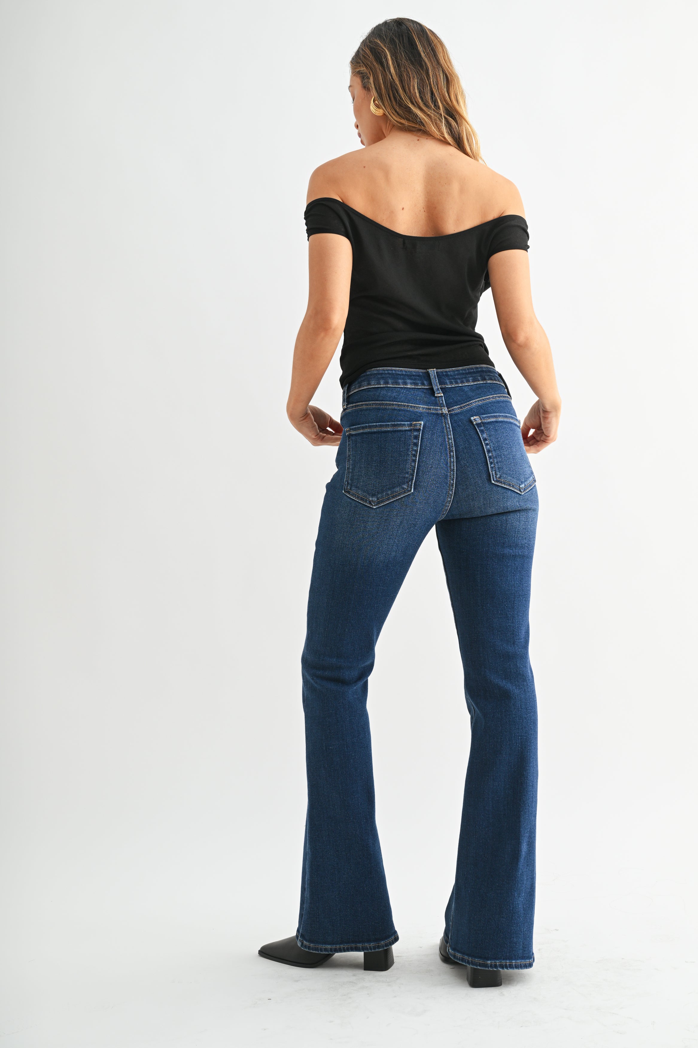 Sadie Mid Rise Flare Jean-3