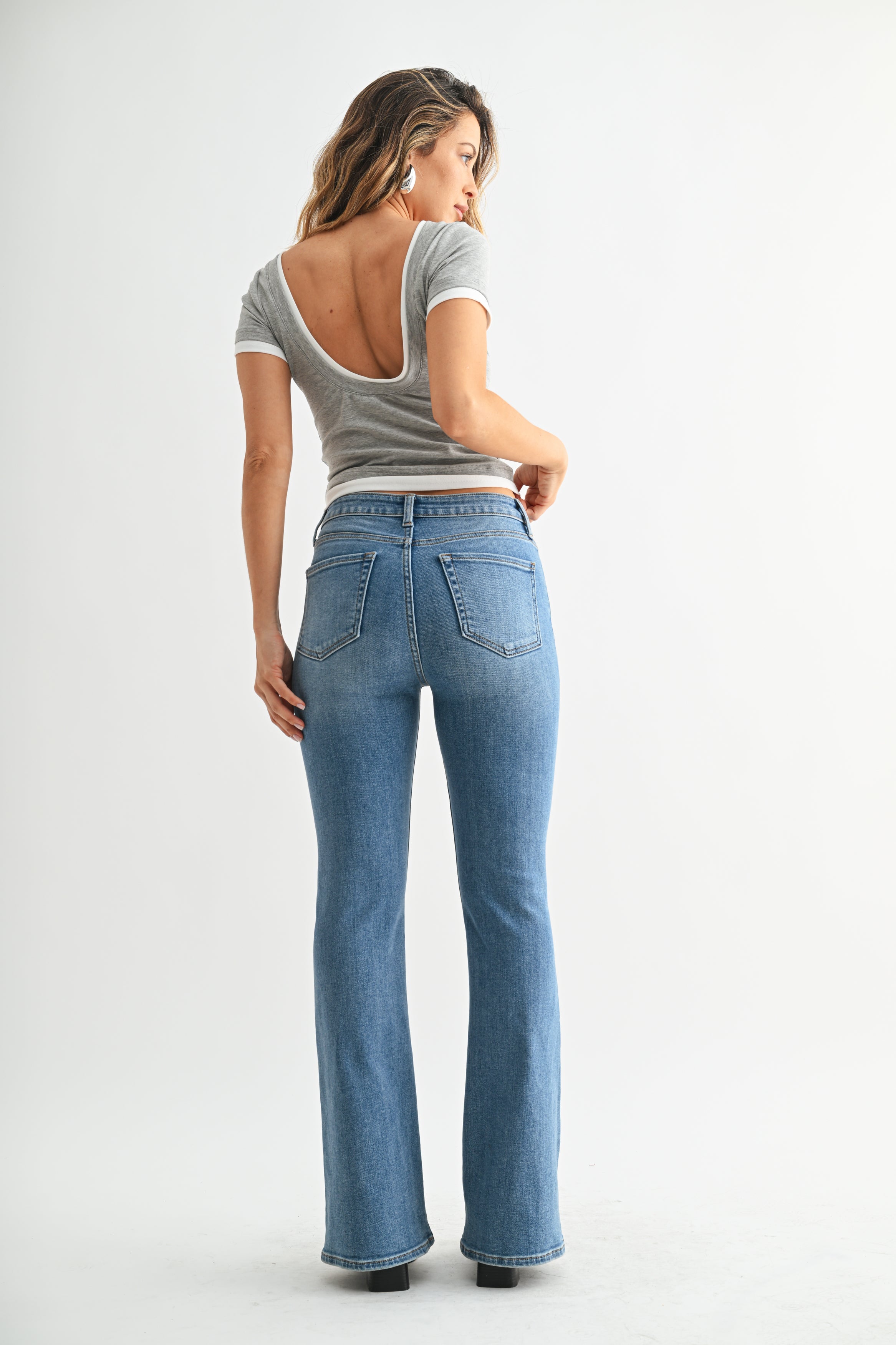 Sadie Mid Rise Flare Jean-3
