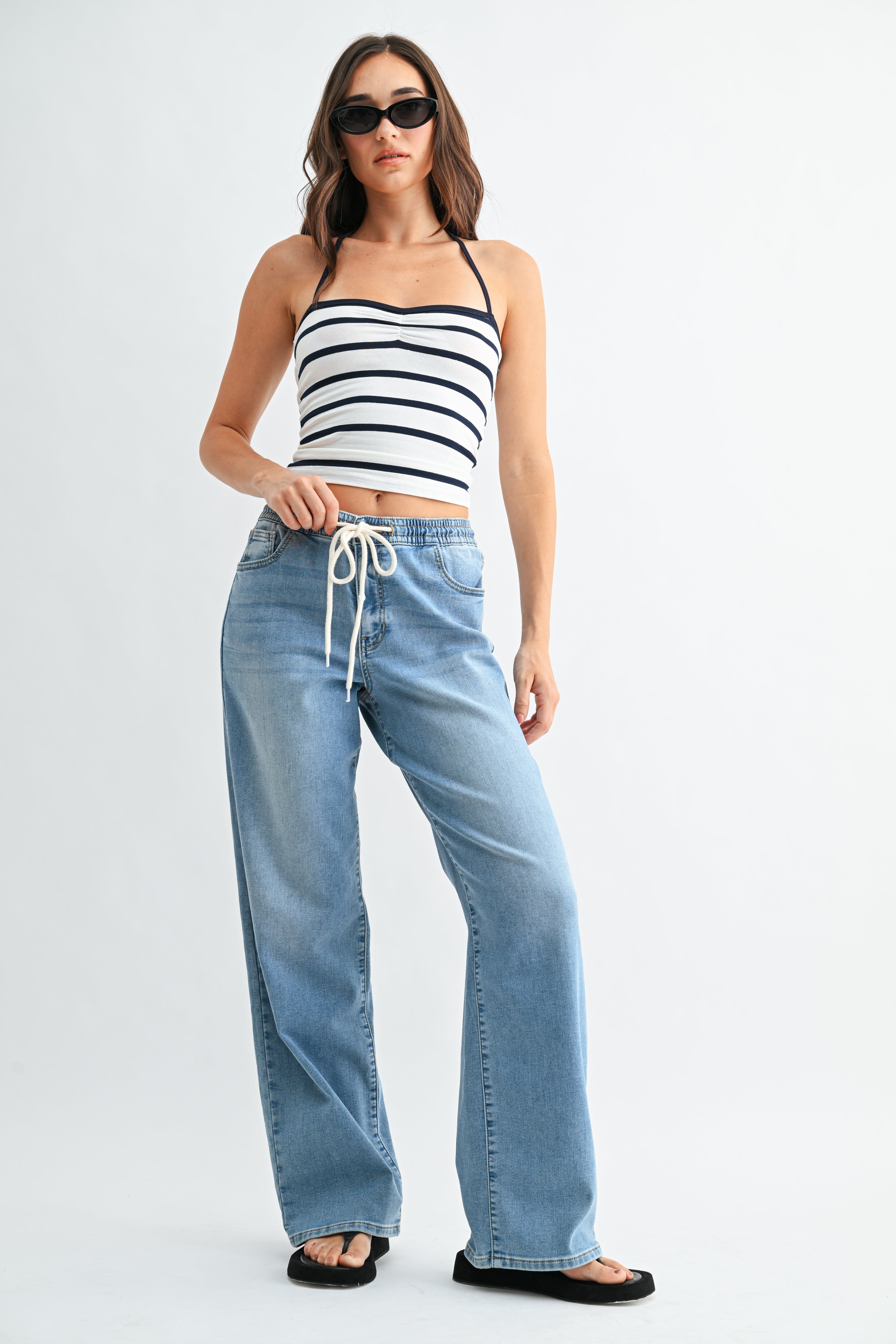 Iris Longer Pull-On Drawstring Leg