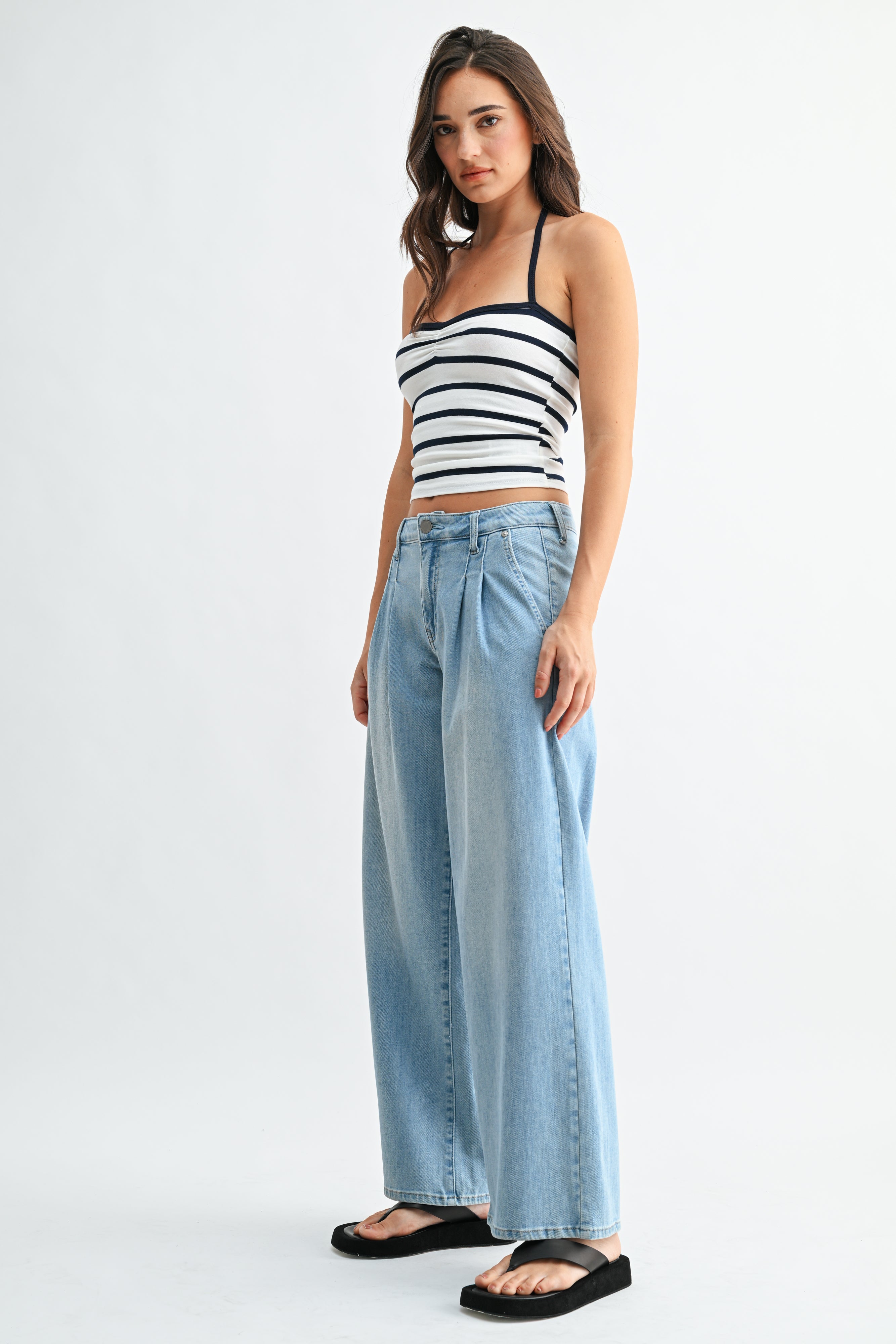 Lina Lightweight Pleated Wide Leg-2