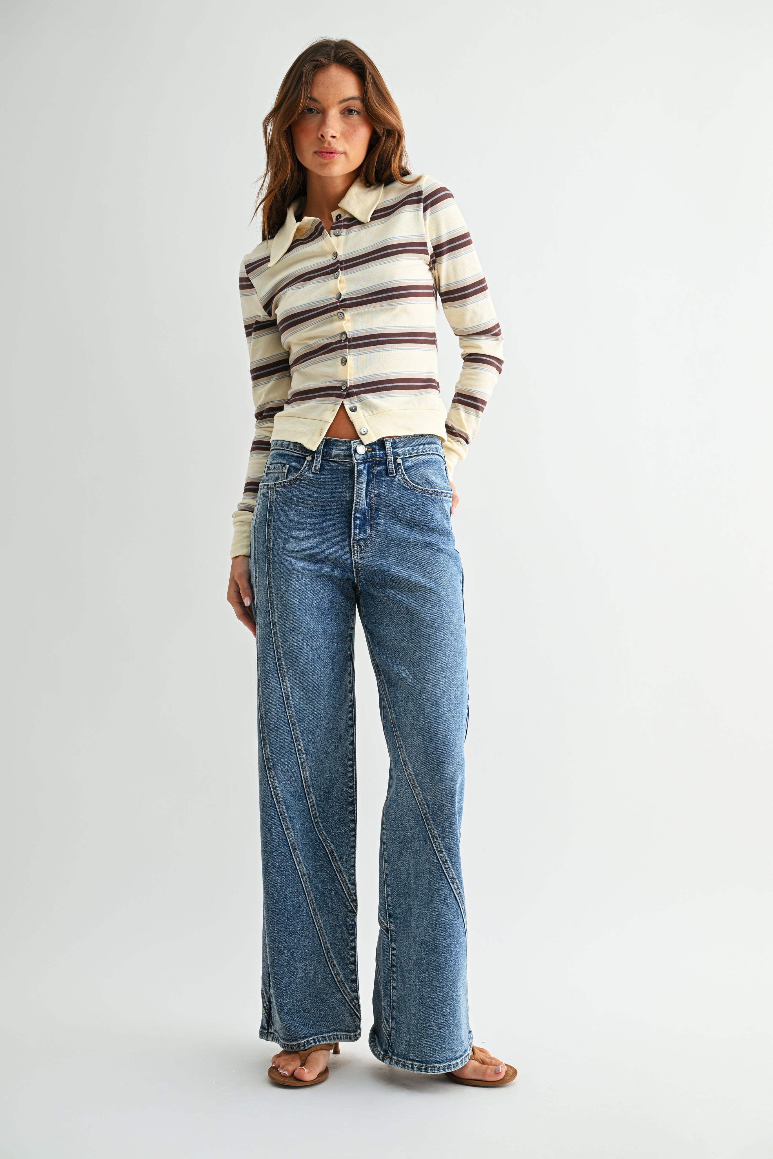 Deilah Asymmetric Seamed Straight-2