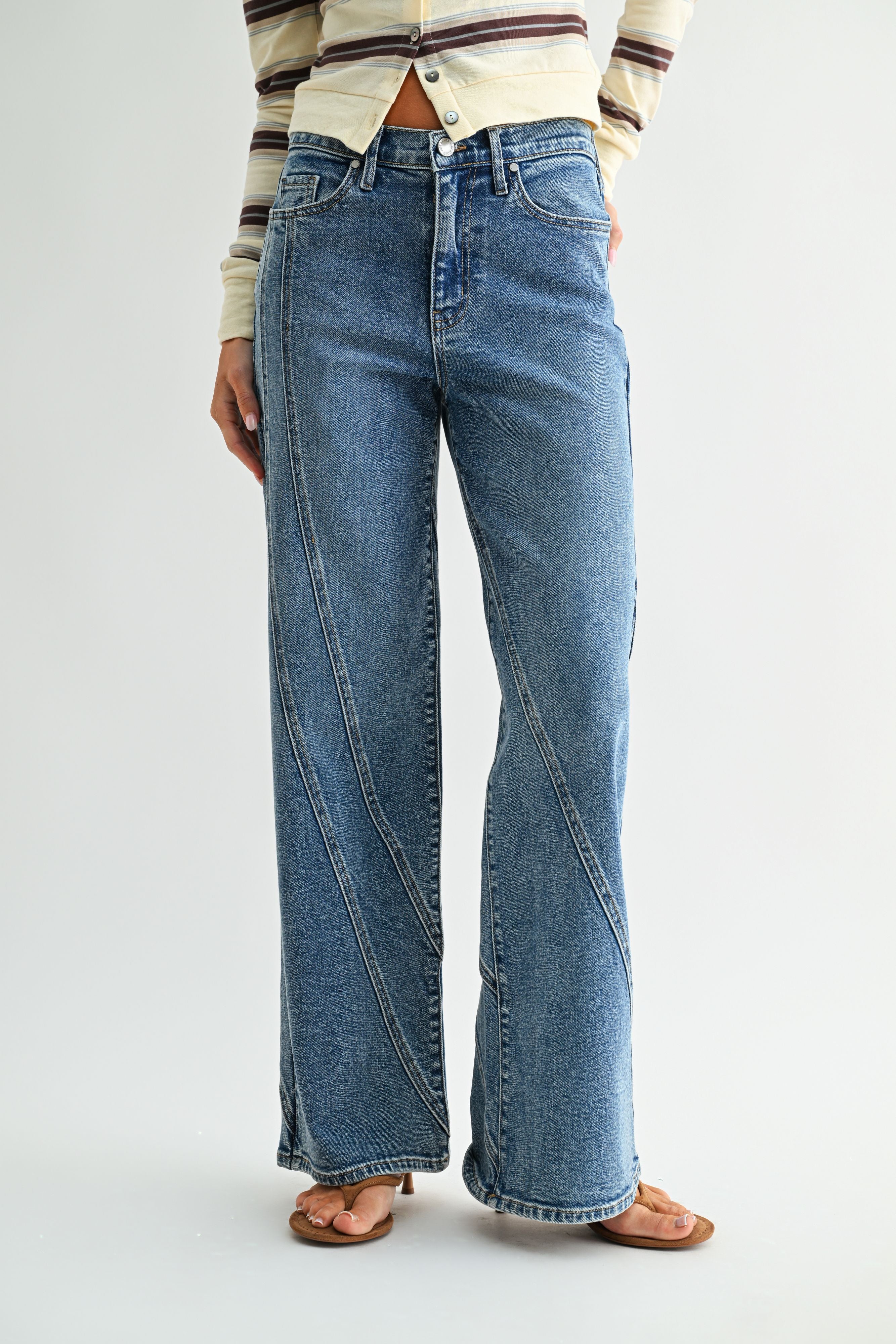 Deilah Asymmetric Seamed Straight-1