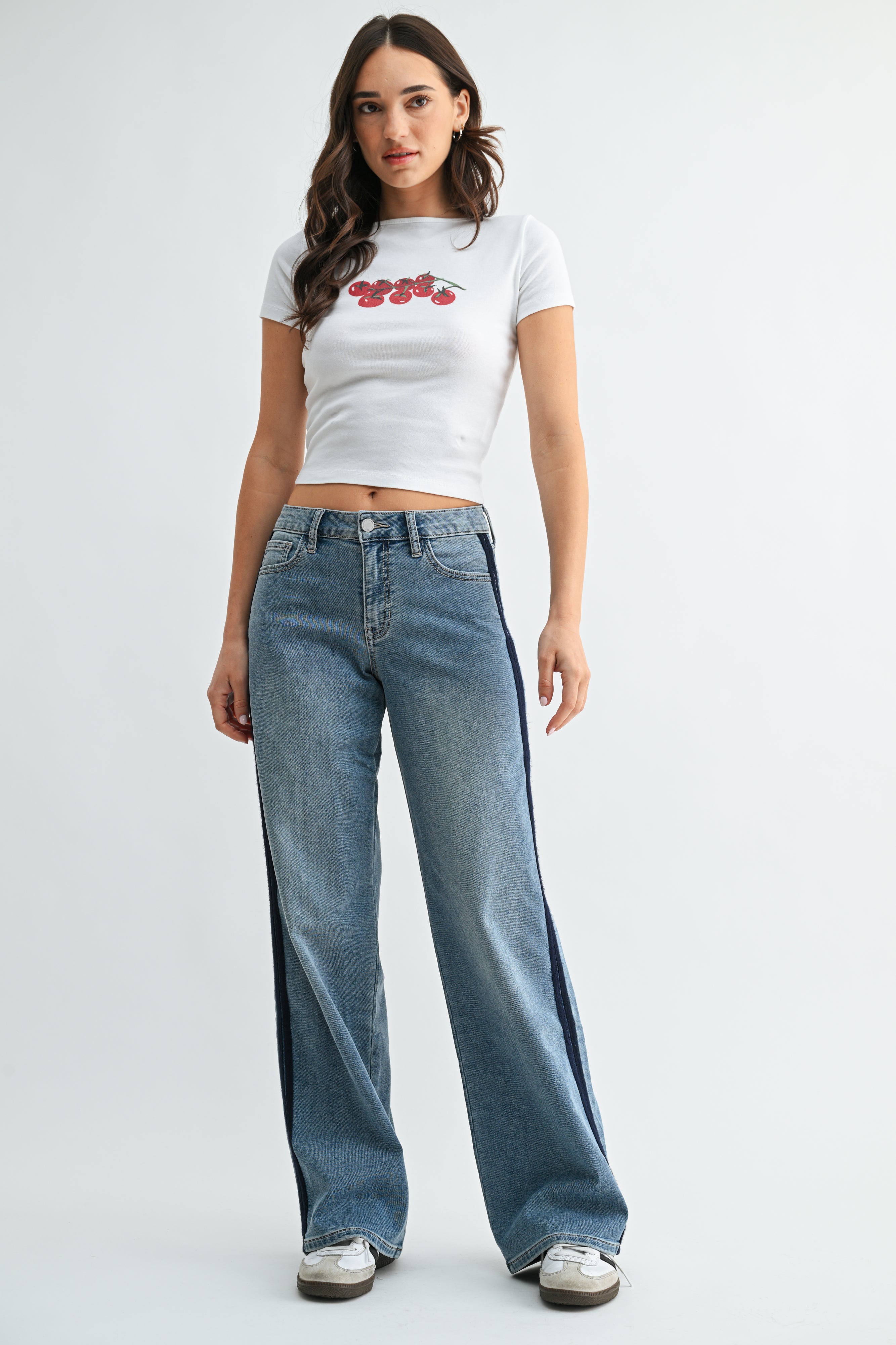 Stevie Mid Rise Tuxedo Pants-2